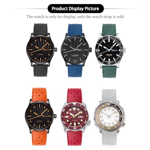 Image of FKM Rubber Watch Bands Tropical Style Quick Release Fluororubber Watch Strap 18mm 20mm 22mm Universal Soft Breathable Durable Sporty FKM Rubber Replacement Band Strap for Men Women