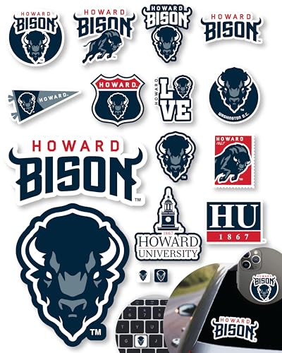 Image of Howard University Sticker Variety Pack on Car Water Bottle Phone 14 Pc Gift