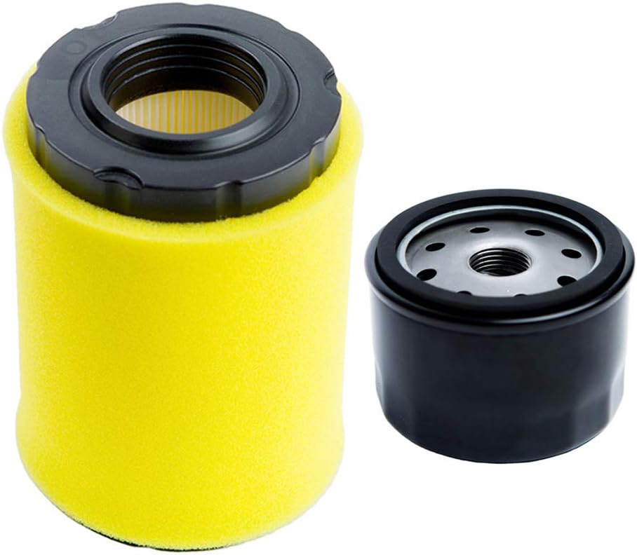 796031 Air Filter with 696854 Oil Filter, Compatible with Husqvarna YTH22V46, John Deere D100 D110 D125 D130, Briggs and Stratton 591334 492932 310000 Engine Lawn Mower