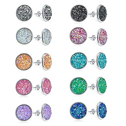10 pares Pendientes Mujer de Cristal - MOOKLIN Pendientes Elegantes Ear Stud Pendientes de Aleación Brillantes de joyería - Idea de Regalo para Mujeres Niñas