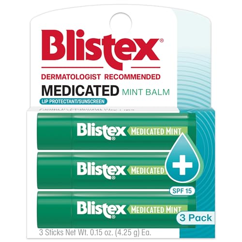 Blistex Medicated Mint Balm - Soothes and Protects - Advanced Medicated Lip Care for Dry, Chapped...