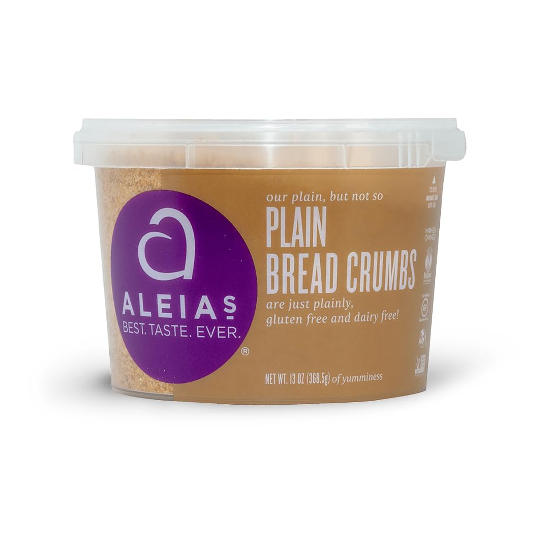 ALEIAS BEST. TASTE. EVER. Plain Bread Crumbs - 13 oz / 1 PACK – Authentic Taste, Breading for Gluten Free Recipes, Certified Gluten Free, Non-GMO, Dairy Free, Low Sodium, Kosher
