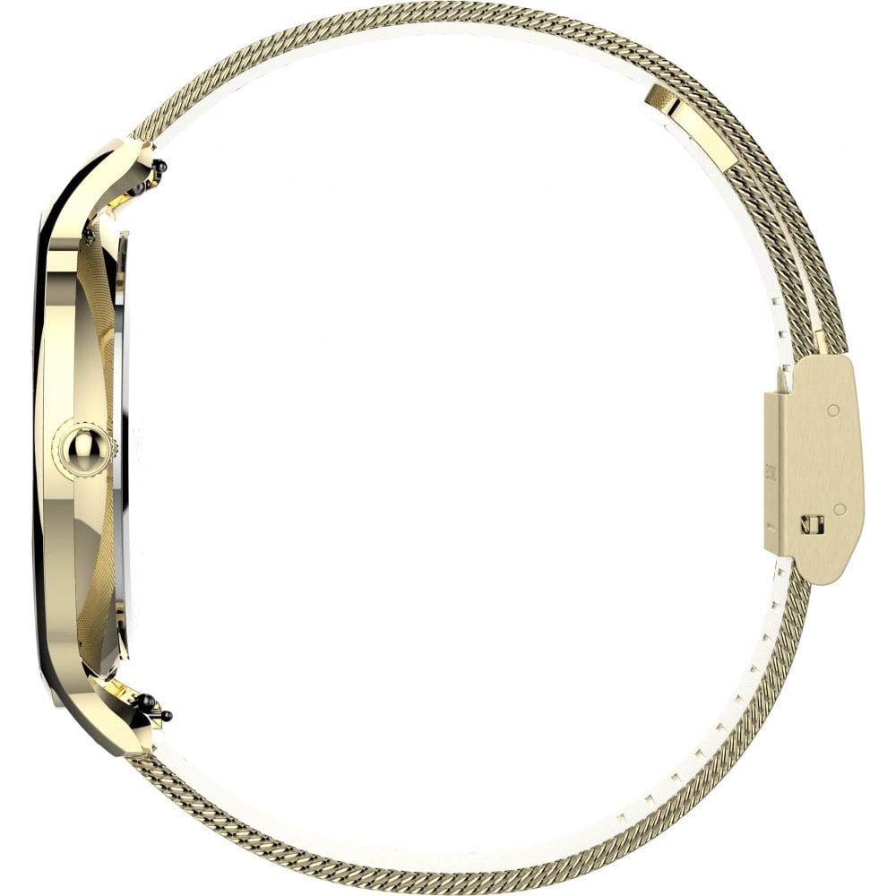 Timex damski zegarek analogowy z paskiem z siatki ze stali nierdzewnej