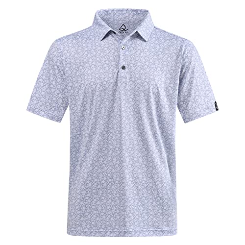 DEOLAX Mens Polo Shirts Fashion Print Mens Golf Shirt Dry Fit Mens Golf Polo Short Sleeve Quick Dry Funny Golf Shirt for Men