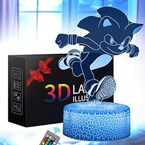 Luce Notturna 3D Anime, Giocattolo Luce Notturna 3D Anime con 16 Colori che cambiano, Festa di Compleanno di Natale per Ragazzi o Ragazze