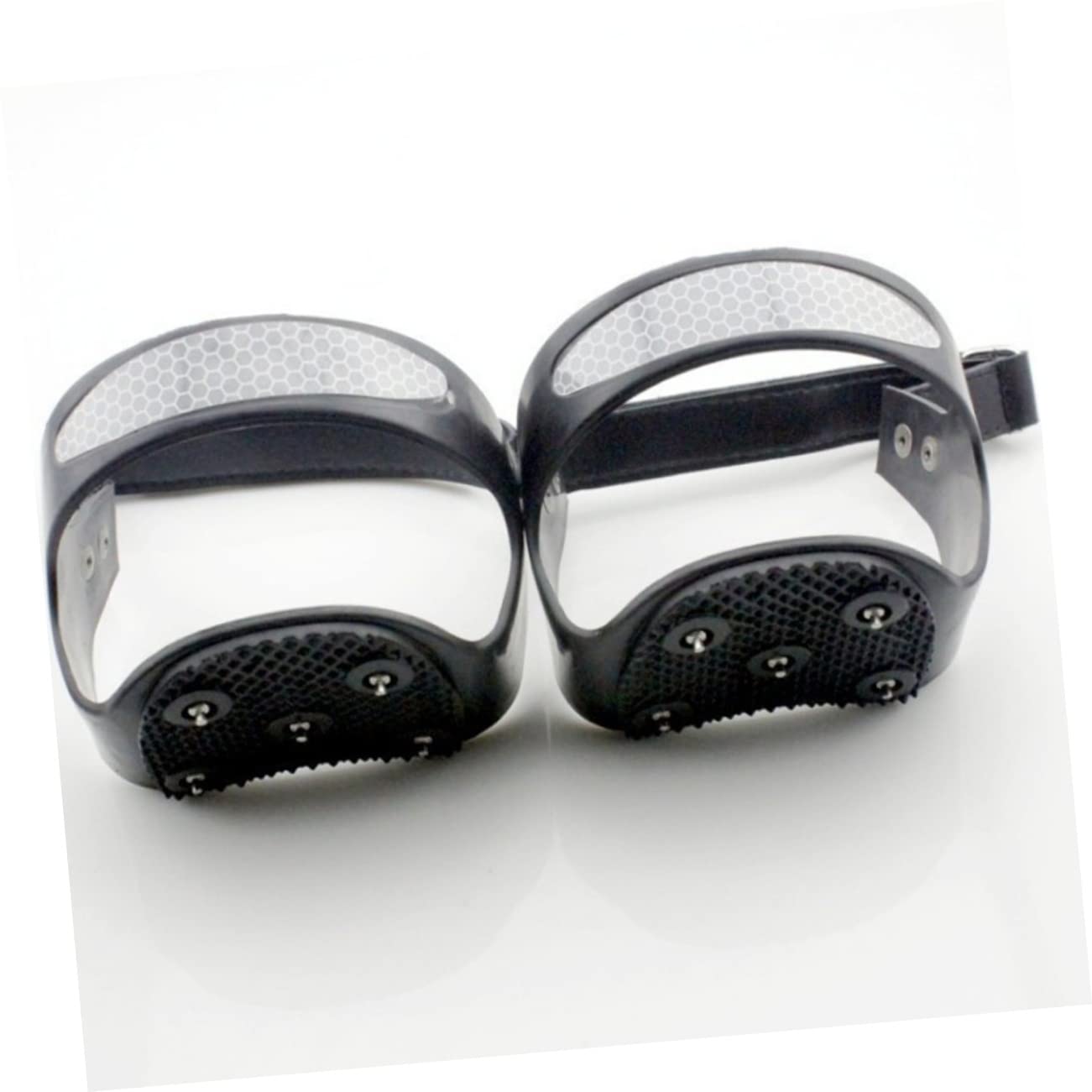 2paires Crampons De Glace Silicone Avec Dents Antidérapants Pour Randonnée Et Neige Pour Bottes Et Chaussures Design Réfléchissant