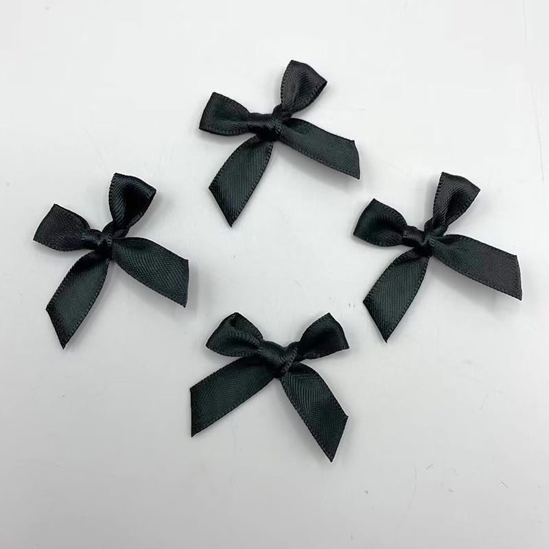 SYSUII Pack of 100 Mini Satin Ribbon Bows 3.5 cm x 3.2 cm Mini Satin Bows Bowknot Small Satin Ribbon Bows Made of Polyester for Wedding Decoration Cards DIY Crafts Gift Wrapping