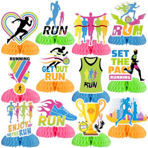 Centros de mesa para fiesta running y decoración de cumpleaños infantil