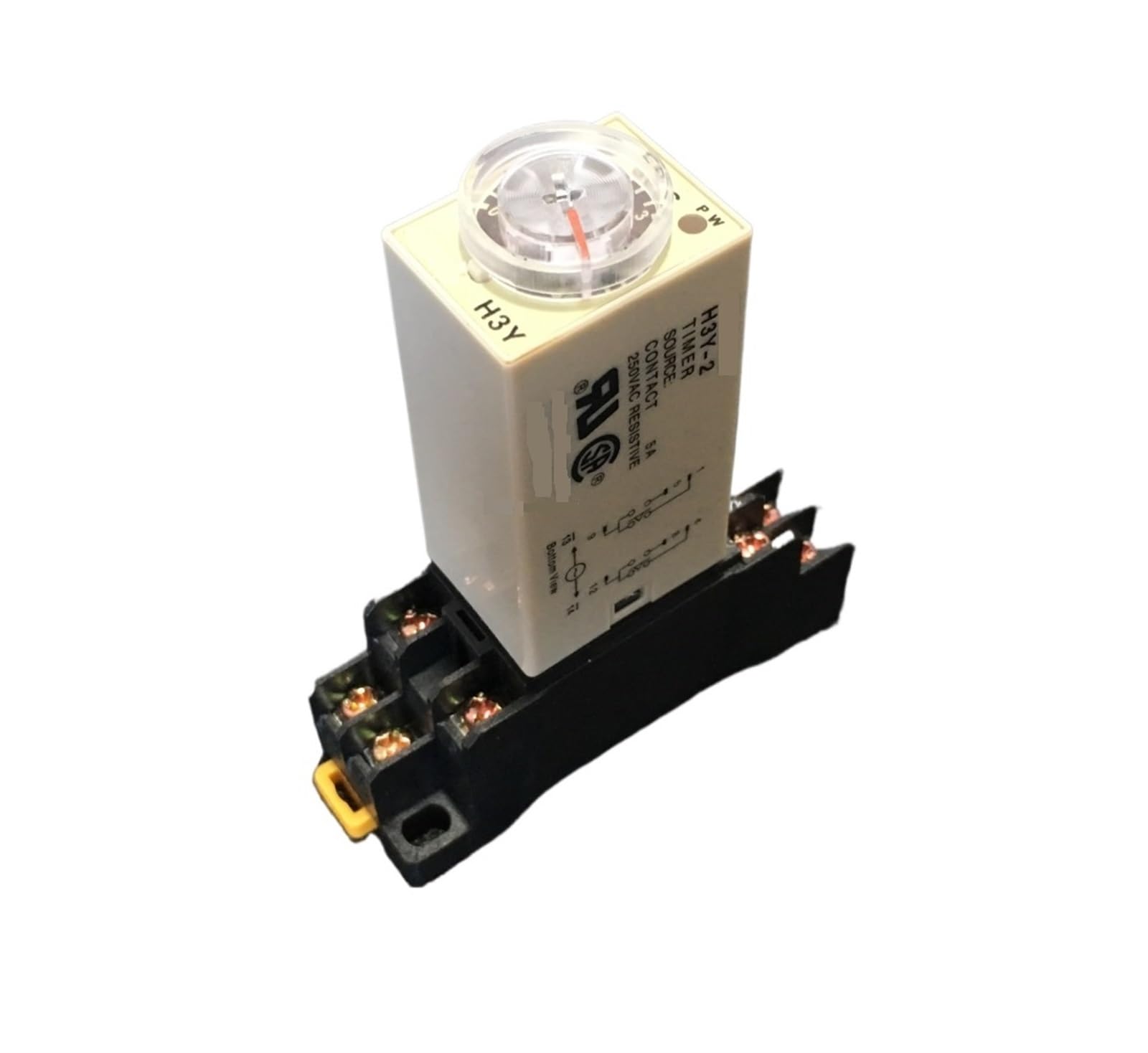 Relais temporisé H3Y-2 24VDC de mise sous tension avec socle de prise à 8 broches