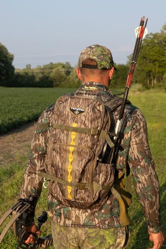 Image of TENZING 1200 Whitetail Day Pack, Mossy Oak Bottomlands | Hydration Bladder Compatible Ultra-Durable Camo Hunting Backpack with 4 Compartments & 11 Pockets
