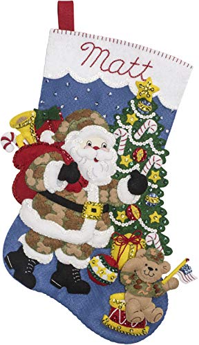 Bucilla Camo Santa Felt Applique Stocking Kit, 18 Inch #TOP2