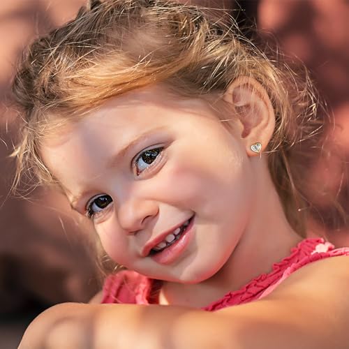 IEFWELL Heart Stud Earrings for Girls Women, S925 Sterling Silver Studs Hypoallergenic Earrings CZ Heart Earrings Initial Earringsfor Teen Girls Kids Jewelry for Girls Gifts4