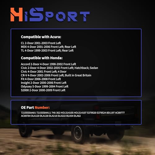 Image of HiSport 72155S5AA01 Door Latch Lock Actuator Front Left Driver Side - Compatible with Acura CL MDX TL Compatible with Honda Accord Civic CR-V Fit Insight Odyssey 5-Door S2000 1998-2009