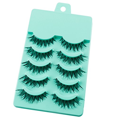 Preisvergleich Produktbild Blue Vessel 5 Paar Schwarz Handmade Messy Natürliche Kreuz falsche Wimpern
