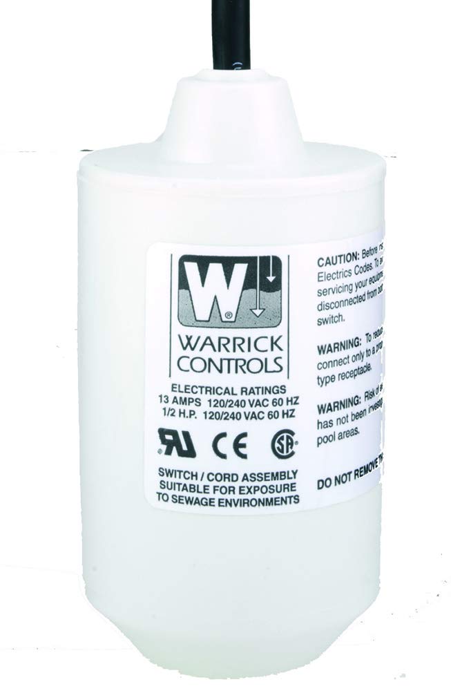 WARRICK CONTROLS MGRE40W 40 FEET Cable Length, Float Switch, Form C, Mechanical TILT, Non-Mercury, Sealed Cable, Series M, SPDT, WEIGTH Part Number: