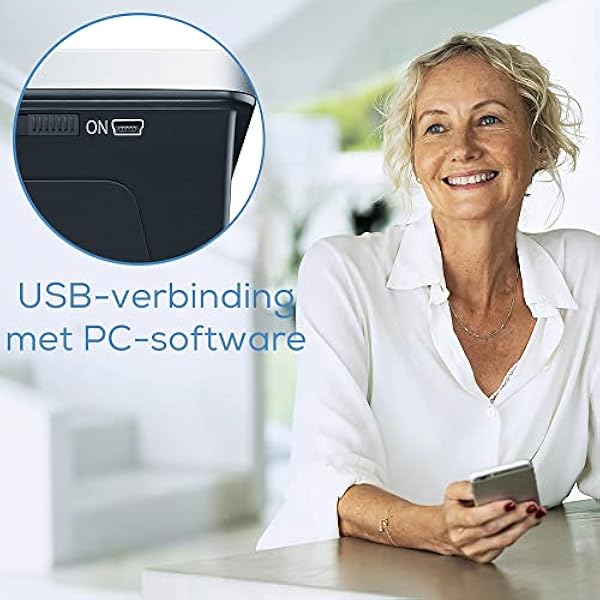 Beurer bloeddrukmeter voor de bovenarm BM 58, met sensor-touchknoppen, verlicht XL-display, USB-interface
