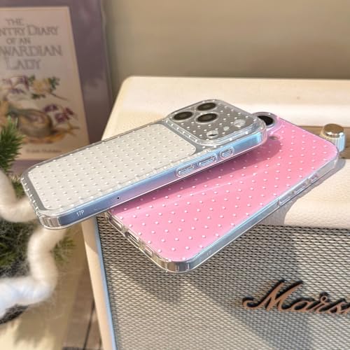 Coque de téléphone transparente à pois bleus au design chic et épuré
