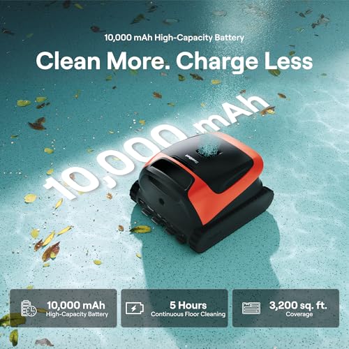 Image of Beatbot Sora 30 Pool Vacuum Robot with Smart Surface Parking, Shallow-Area Cleaning, 6800GPH Suction Power, 5L Capacity for Pools Up to 3229 sq. ft, Tangerine