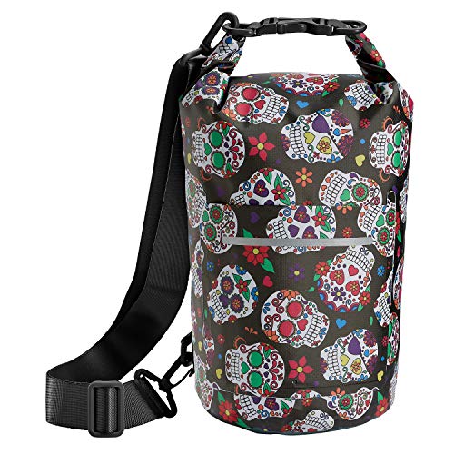 Skog Å Kust DrySak - Roll Top Waterproof Bag for Travel & Outdoors - 5L Sugar Skulls