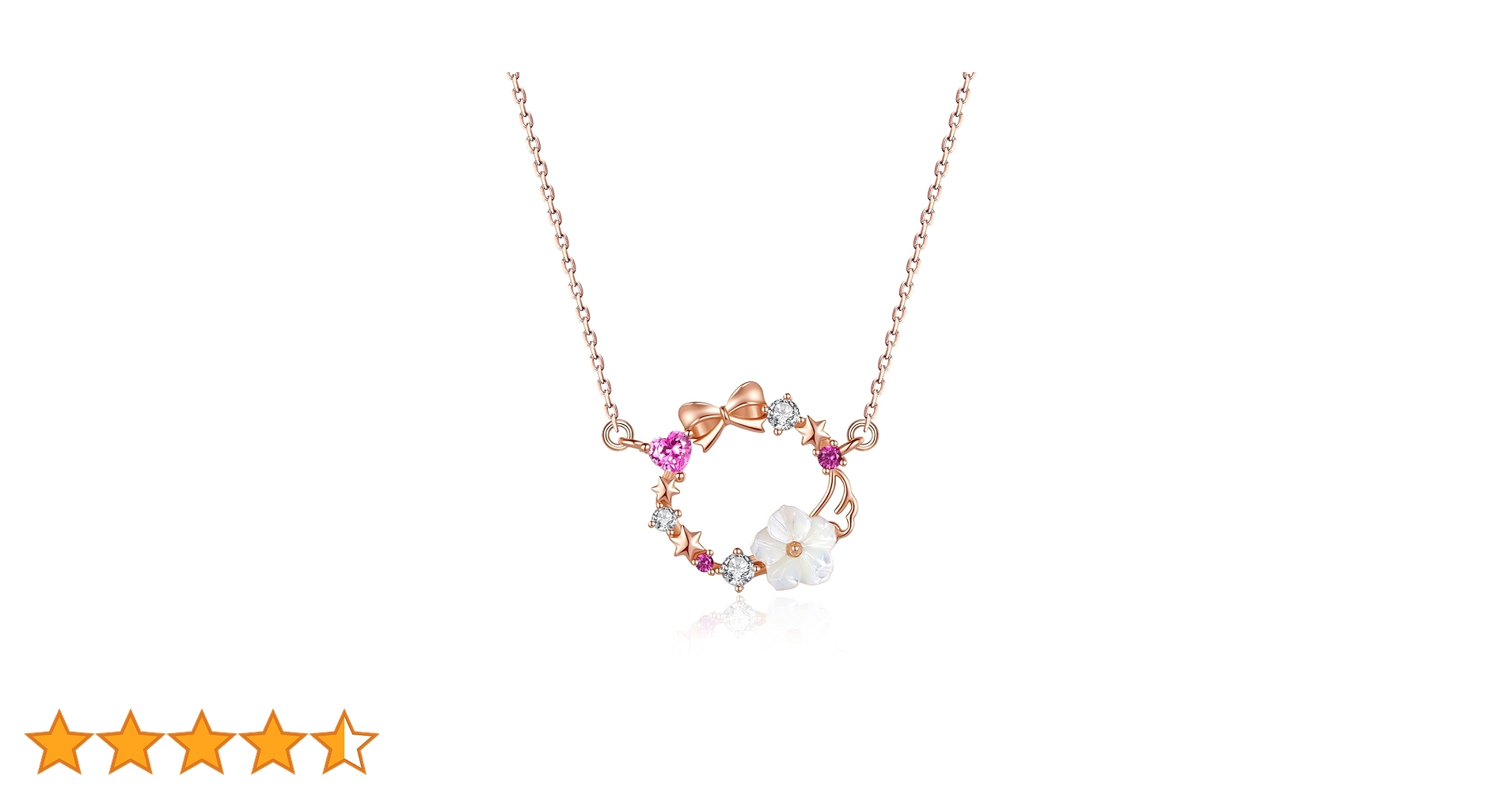 かすう工房　レディース　ネックレス　桜花花憐首飾　蝶と桜　ピンクゴールド 5109AHtpVOL.jpg_BO30,255,255,