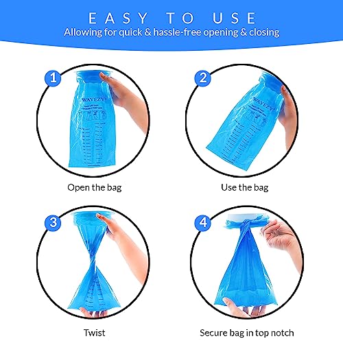 Image of Vomit Bags 100 Pack, 1000ml Disposable Emesis Bags | Disposable, Leak-Proof, Travel & Motion Sickness, Morning Sickness, Air Sea Car Sickness