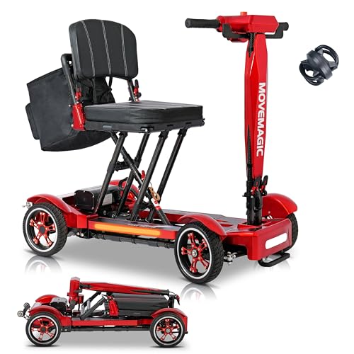 MOVEMAGIC 100% Carbon Fiber Lightweight Mobility Scooter for Seniors & Adults, 38lb Foldable &...