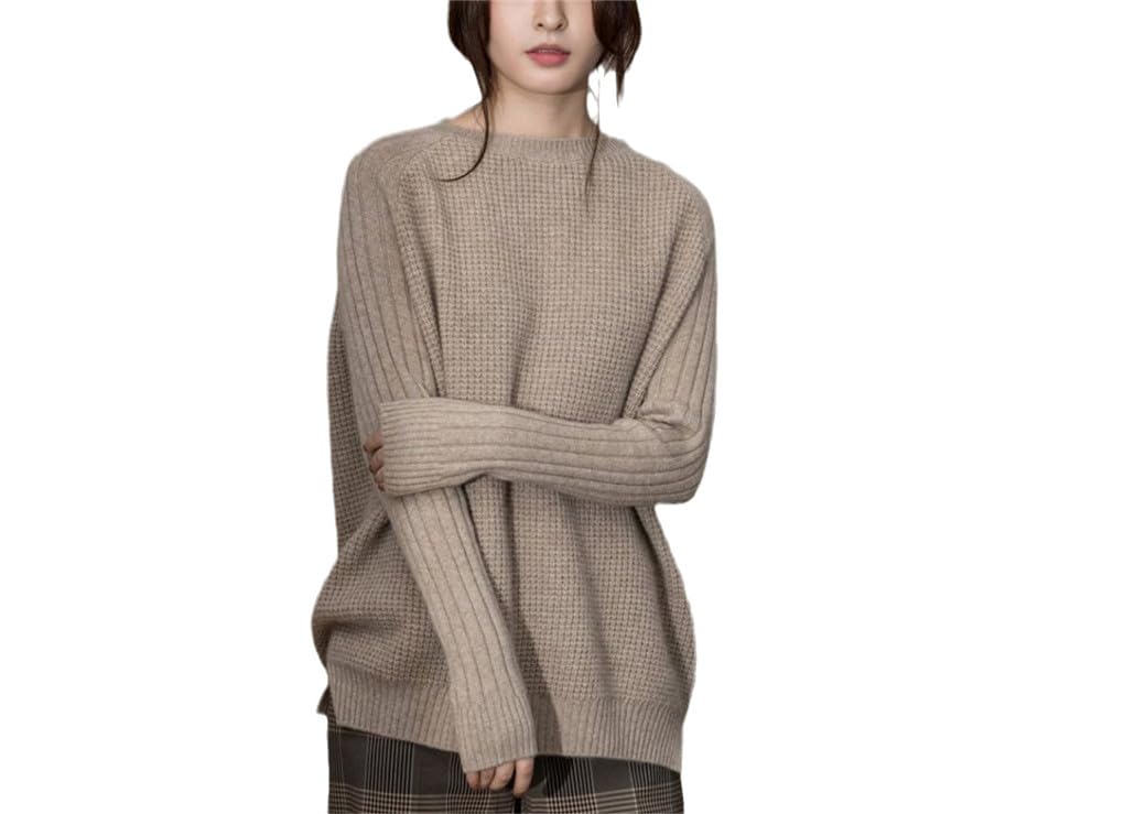 Suvoiier Maglione da Donna in Lana di Cashmere Lavorato A Maglia Dolcevita Allentato A Collo Alto da Donna