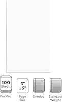 Vista 3 de Staples 163436 Glue-Top Notepads 3-Inch X 5-Inch White