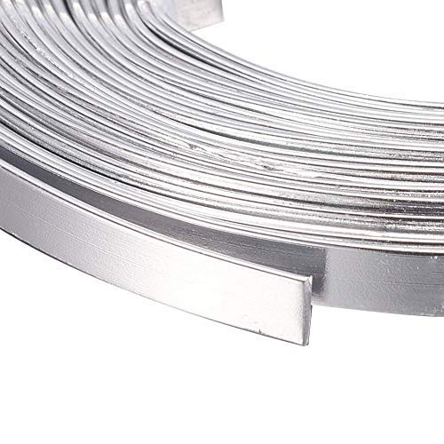 Pandahall 5x1mm Silver Color Flat Aluminum Wire 18 Gauge Wide Metal Artistic Wire for DIY Sculpture and Crafts Jewelry Making, 5 Rolls, Each Roll 32.8 Feet