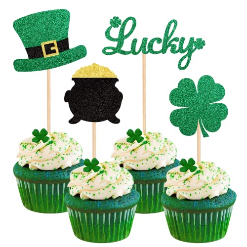 24 Pack St.Patrick's Day Cupcake Toppers Green...