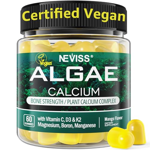 Calcium Gummies for Women + Magneisum Vitamin D3 K2, C, Zinc, Bor...