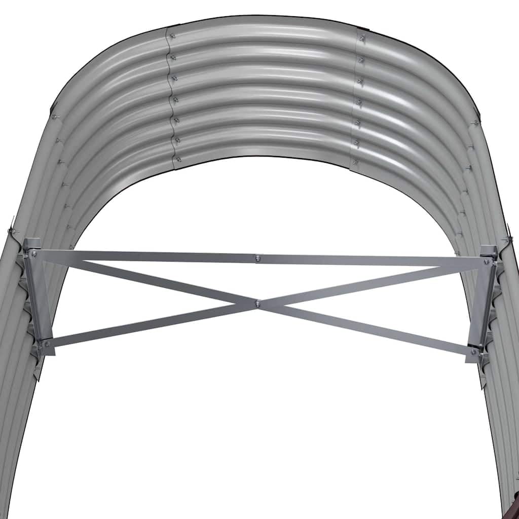 hliofuir - Jardinera ovalada de acero galvanizado, 152 x 80 x 36 cm