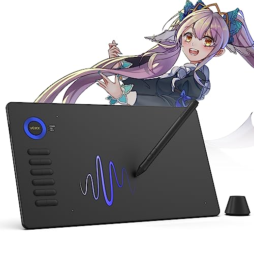 VEIKK A15 Drawing Tablet 10X6 Inch Graphics Tablet with 12 Shortcut Keys and Battery Free Pen (8192...