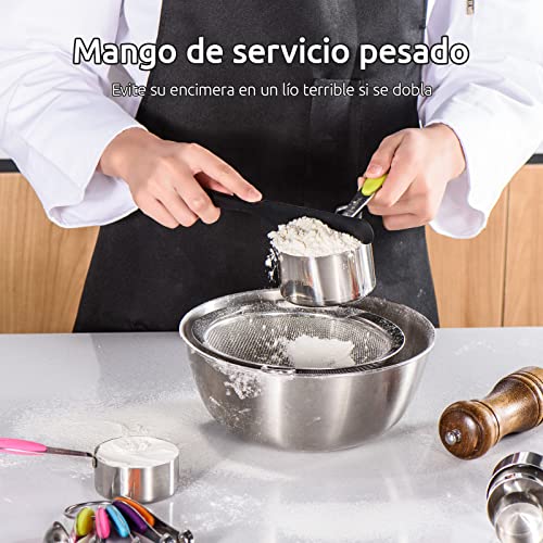 Miniatura 6 de Tazas Y Cucharas Medidoras Juego: U-Taste Tazas Y Cucharas Medidoras De Acero Inoxidable 18 8, 10 Piezas Para Reposteria Hornear Y Cocinar En La Cocina, Mango De Grosor Mejorado Color