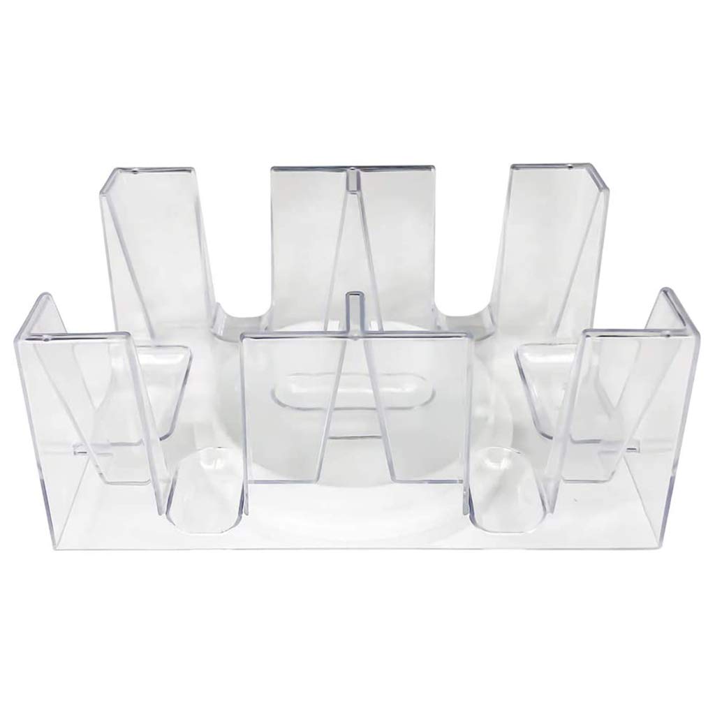 Tarjetero giratorio de 2/6 barajas, bandeja transparente para cartas de juego de canasta giratoria, soporte para cartas de juego