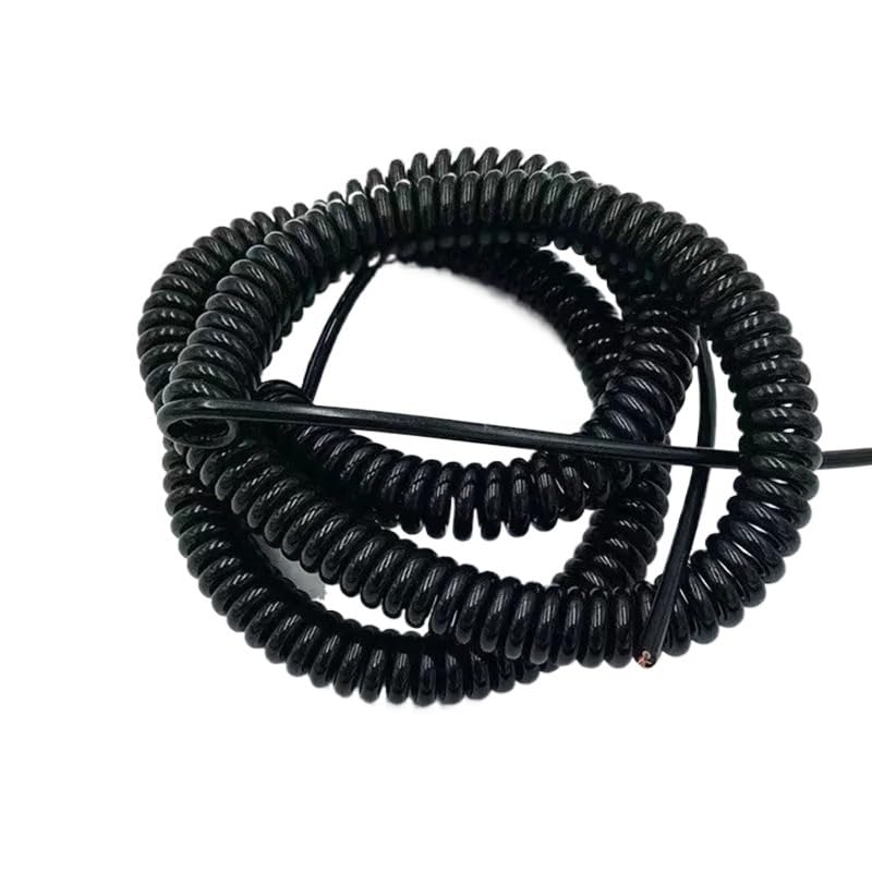 Spiral-Verlängerungskabel, einziehbares Spiralkabel, Teleskopdraht mit 10 Leitern 26 AWG, ausziehbar 1 Meter auf 12 Meter, schwarzes abgeschirmtes Federkabel, Verlängerung A (Stretch 10 Meter)