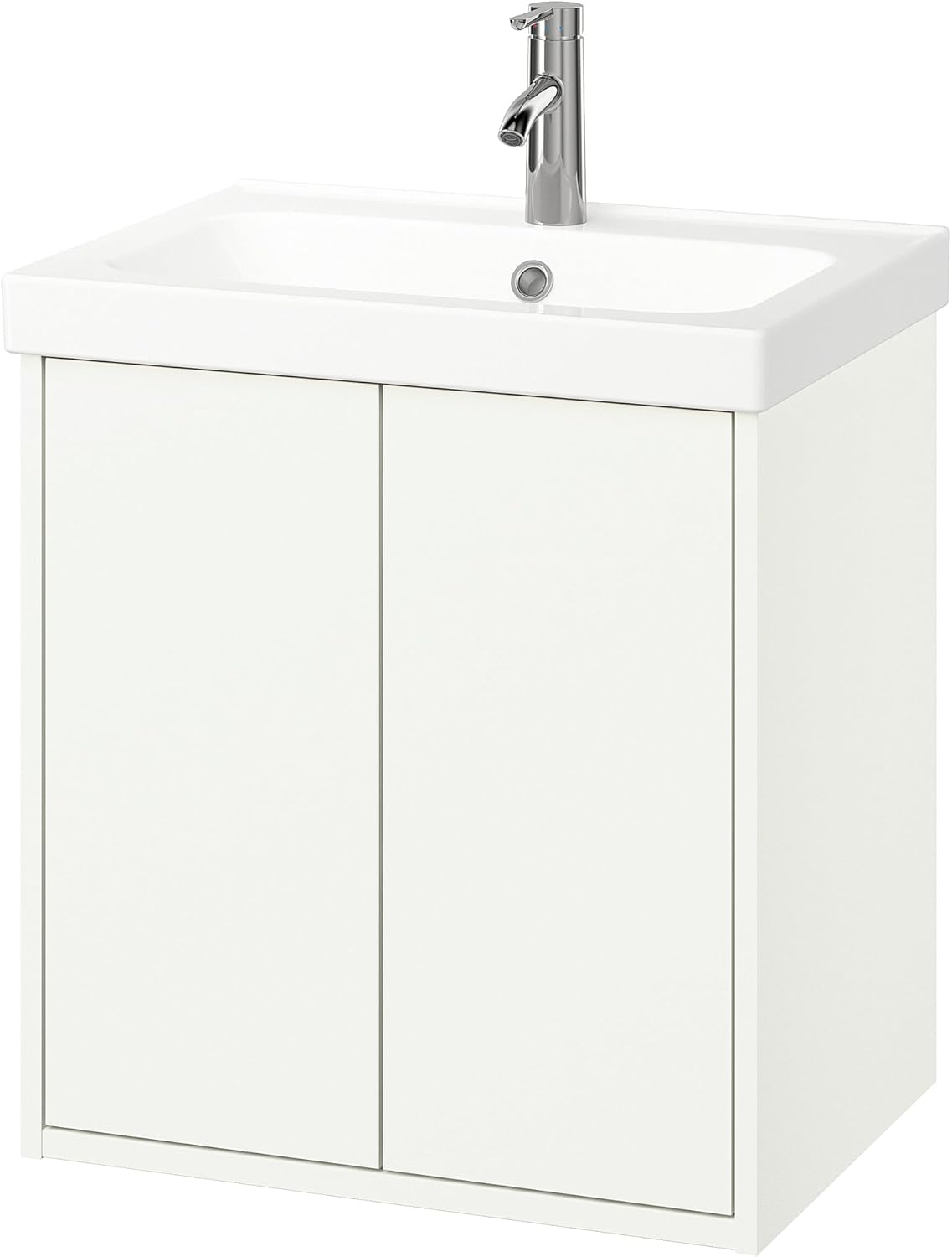 HAVBÄCK/ORRSJÖN Wash-stnd w doors/wash-basin/tap, white, 62x49x69 cm