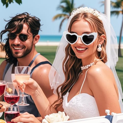 Jaciya Bride Sunglasses for Wedding, Bridal Accessories Bachelorette Party Favors Bridal Gifts4