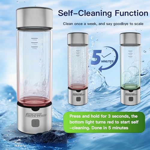 funewthing Hydrogen Water Bottle, Portable Hydrogen Rich Generator with SPE/PEM Technology in 3-Minute Electrolysis, for Home Office Travel & Fitness - Image 8
