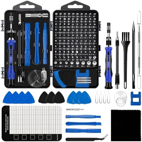 KIROGILY 130 in 1 Precision Screwdriver Set, Mini Screwdriver Set, Computer Screwdriver Kit, Magentic Electronics Repair Tool Kit for PC MacBook iPhone Nintendo Switch PS4 Xbox (Blue)