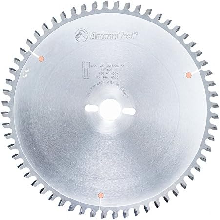 Amana Tool - HG12600-30 Carbide Tipped Hollow Ground 12" Dia x 60T HG, -6 Deg, 30mm BO