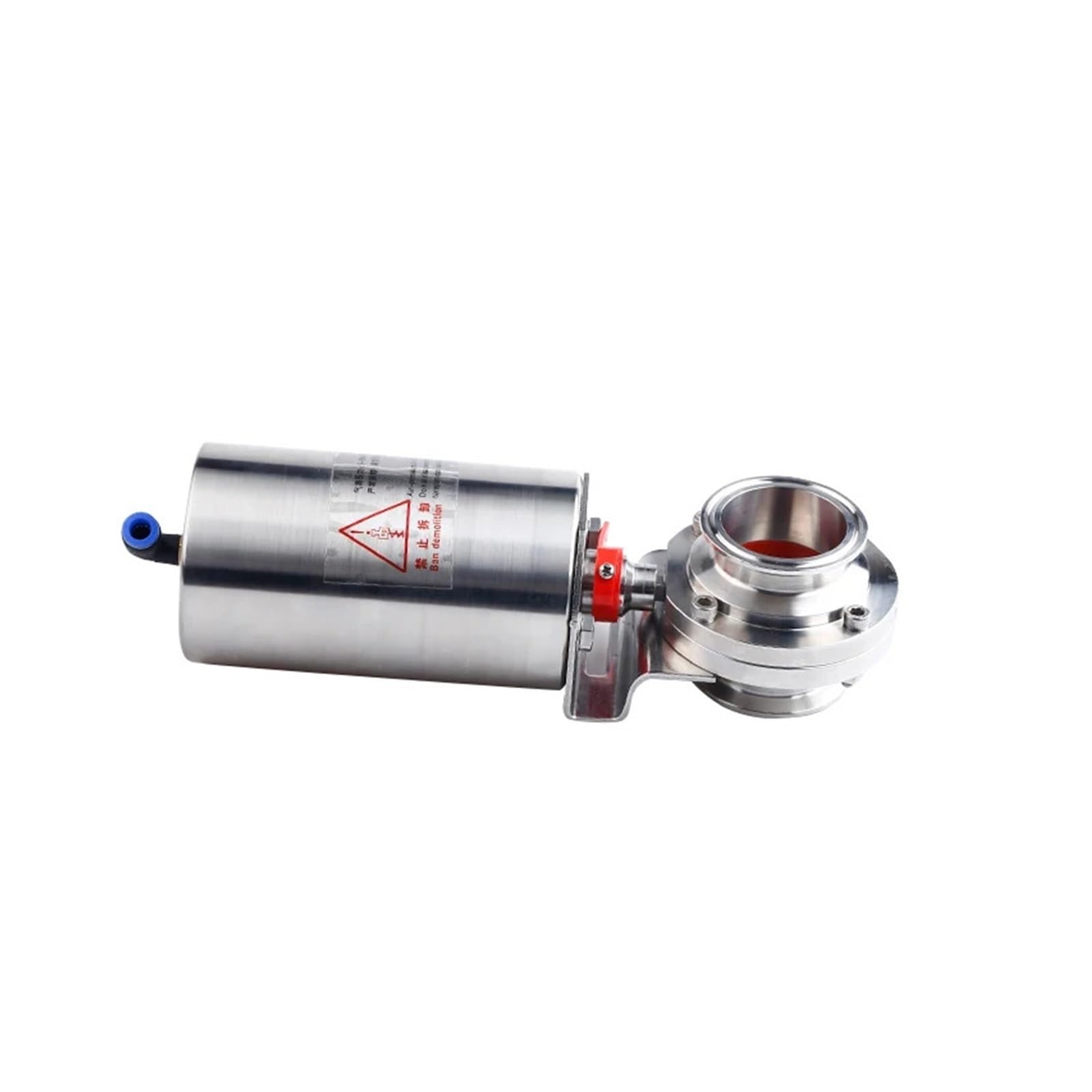 Válvula de Mariposa Sanitaria de Acero Inoxidable 304 316L con actuador neumático for elaboración casera de Cerveza, de 19 a 108 mm, con Abrazadera Triple de 1,5", 2" y 4"(32mmK50.5)