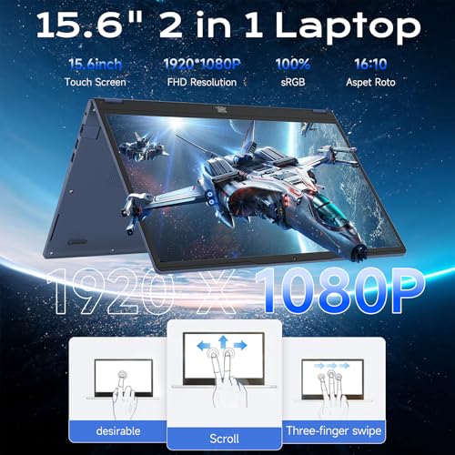 undefined THEYETI 2 in 1 Laptop Convertible 15.6 Inch (16GB RAM, 1TB SSD), i3-1215U 6-Core Processor(Up to 4.4Ghz), FHD IPS Touch Screen Laptop Computer 360° for Students and Business, USB 3.0, Type C の商品画像 1