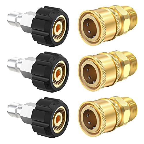 Twinkle Star Pressure Washer Quick Connect Fittings 6 Pcs M22 14mm to 3/8