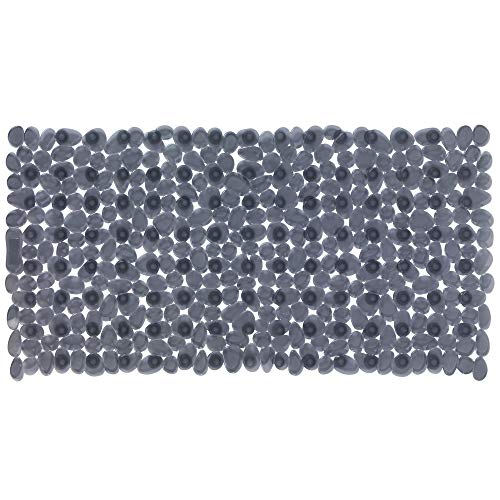 Wenko Bath Paradise Anthracite-Anti-Slip Shower mat with Suction Cups, Polyvinyl chloride, Grey, 71 x 36 x 2 cm