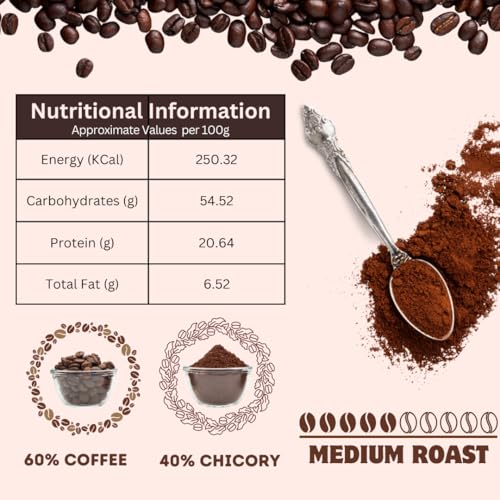 Image of Namma Coffee Chicory Blend Filter Coffee Powder | 60% Coffee & 40% Chicory | 500g Pouch | Authentic South Indian Filter Coffee | Freshly Roasted Coffee Powder