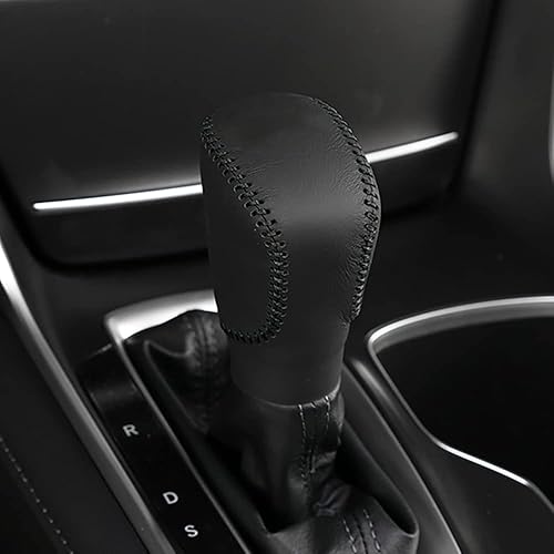 Pomo de palanca de cambios de automóvil para Honda Accord 2018-2022, protector de piel para palanca de cambios, color negro con costuras negras