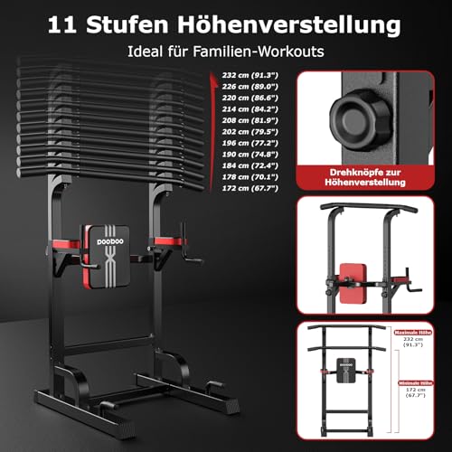 stabiler Stahlrahmen mit 300 kg Traglast für intensives Home-Gym-Training. - Detailansicht von Pooboo Power Tower Deal �...