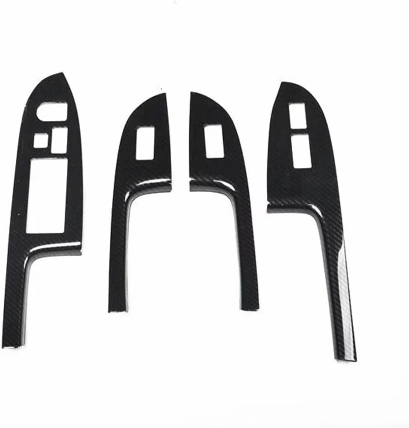 Car Interior Carbon Fiber Panels Car Trim,for Accord 7th 2004-2007 RHD Car Door Armrest Window Lift Switch Cover Trim ABS tyling Moldings 4pcs Decoration Strip Trim(Yellow Peach)