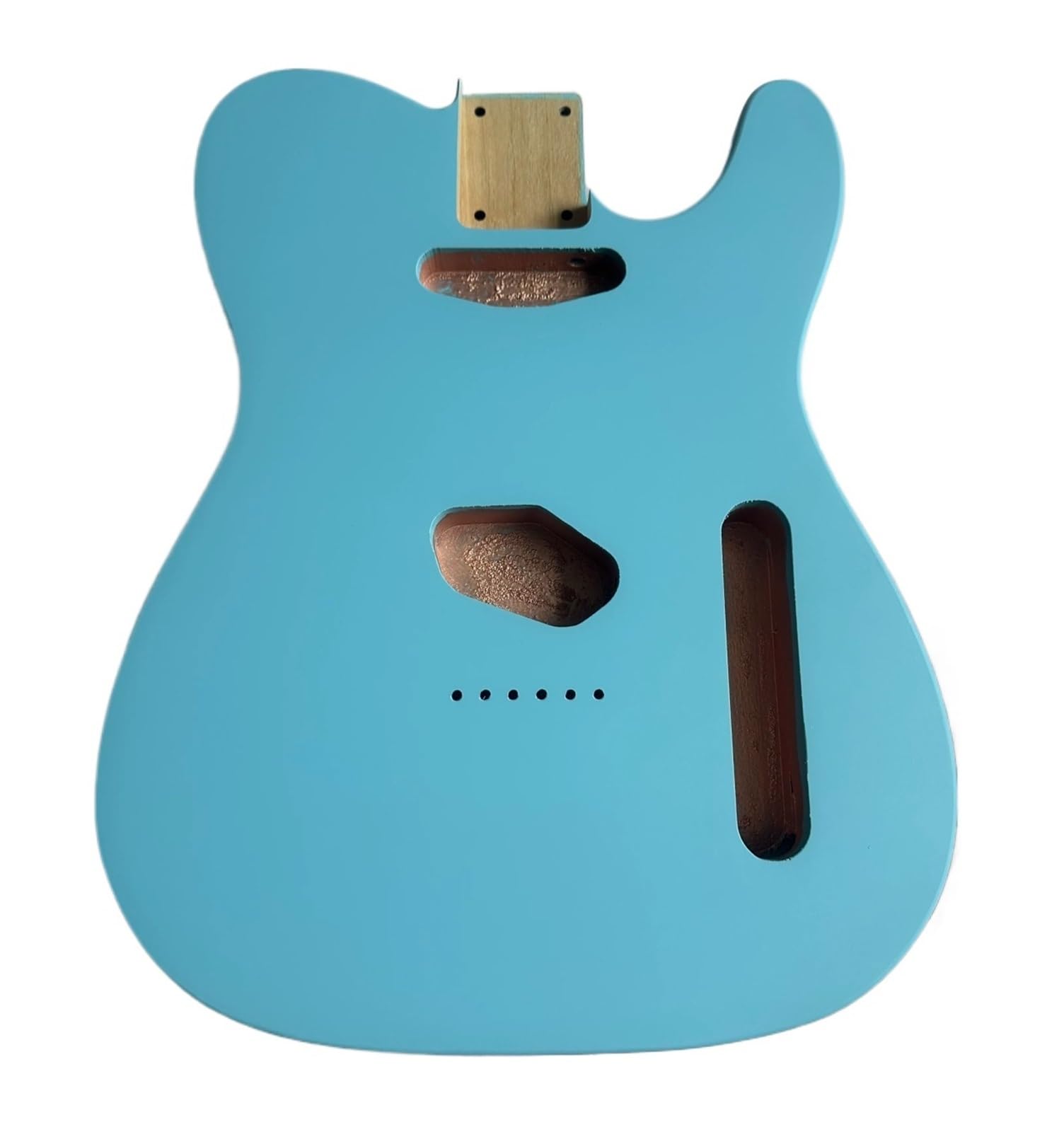Corpo della chitarra in legno di ontano rifinito con vernice nitrocellulosica opaca Parte fai-da-te Colore azzurro Tasca da 5,56 cm